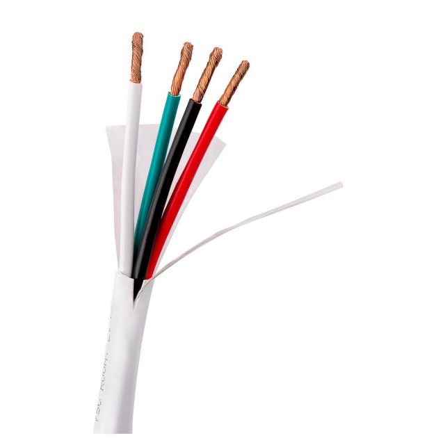 16/4 Speaker Wire Outdoor Rated CL2/CL3 In Wall Direct Burial Oxygen Free, White (50ft-500ft)